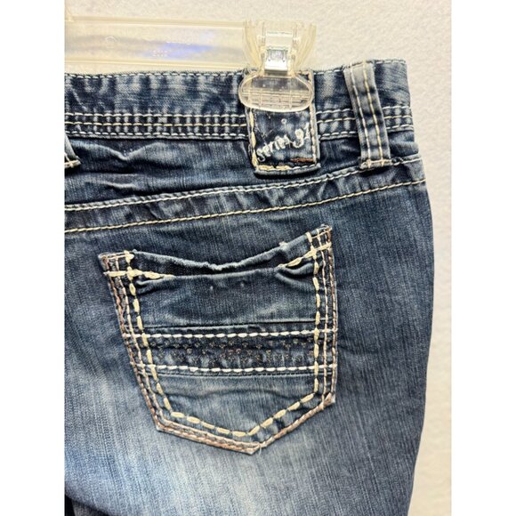 Amethyst Series 31 Stretch Medium Dark Wash Cuffed Capris Size 11 - Picture 10 of 11